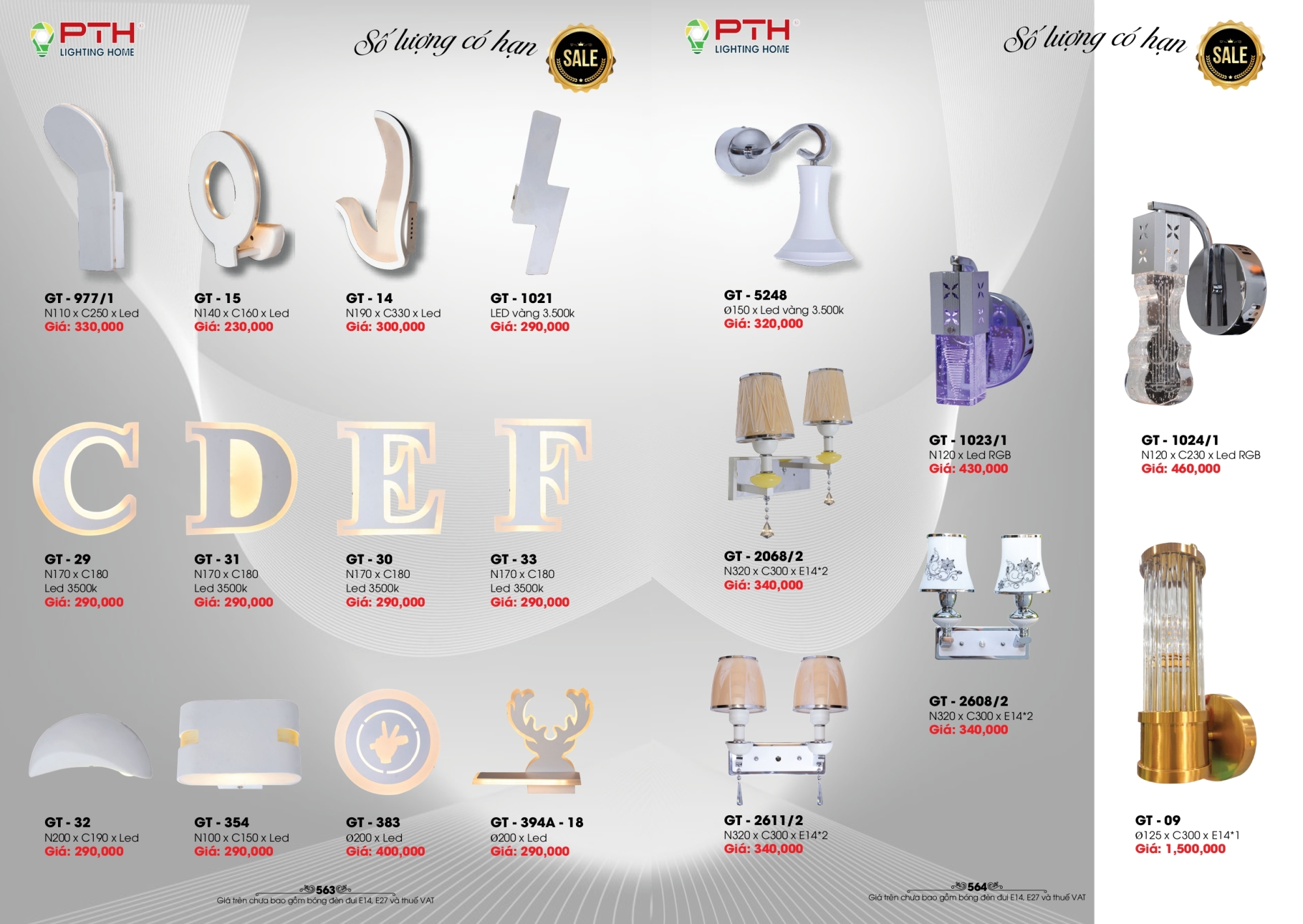 Bảng giá đèn trang trí PTH Lighting Home 2026